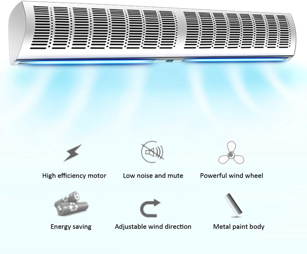 Air Curtain Gran volumen de aire y bajo ruido en entradas y salidas comerciales Máquina ajustable de dos velocidades Control remoto Dirección del