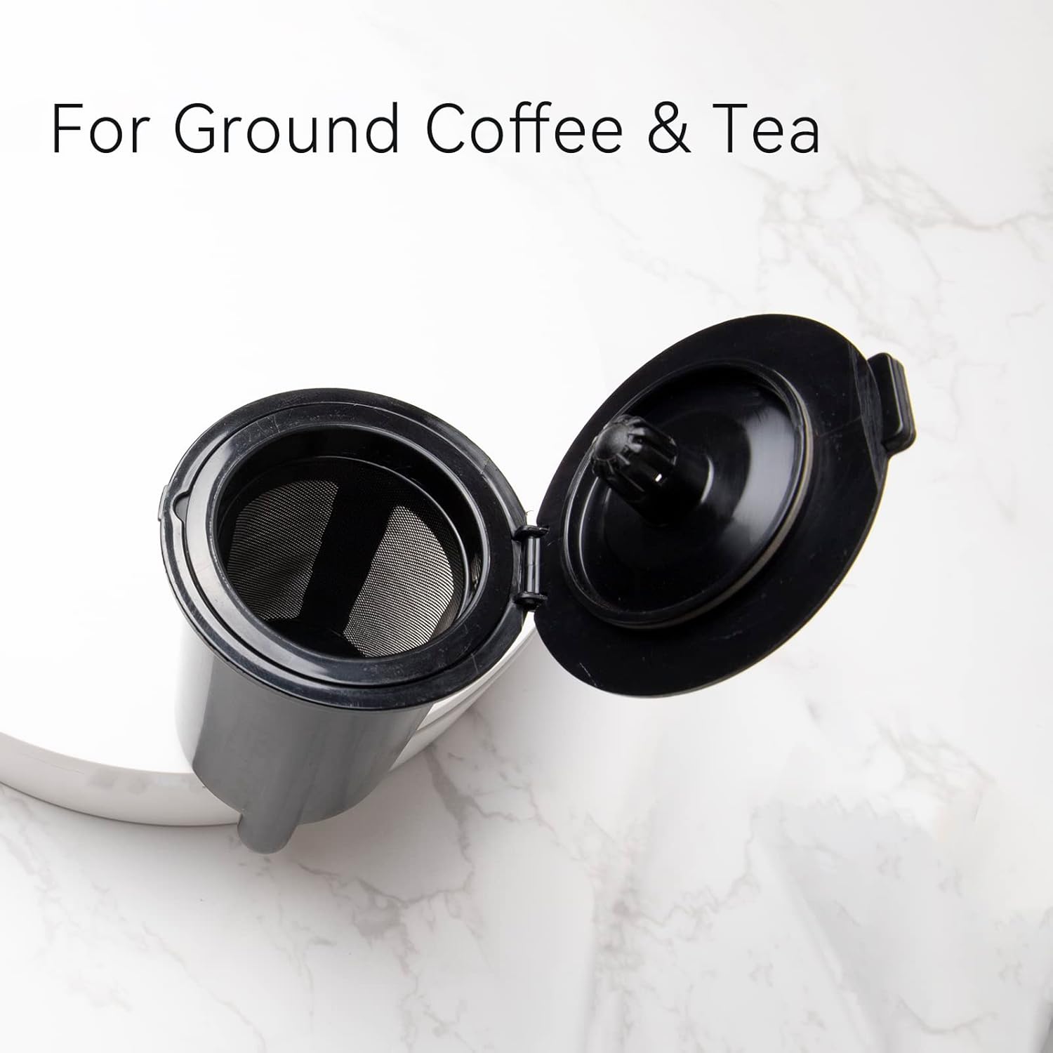 Mecity Nueva versión 3 cápsulas de filtro cafetera KC101 incluyendo soporte para cápsulas K-Cup, 2 filtros para café molido y té suelto