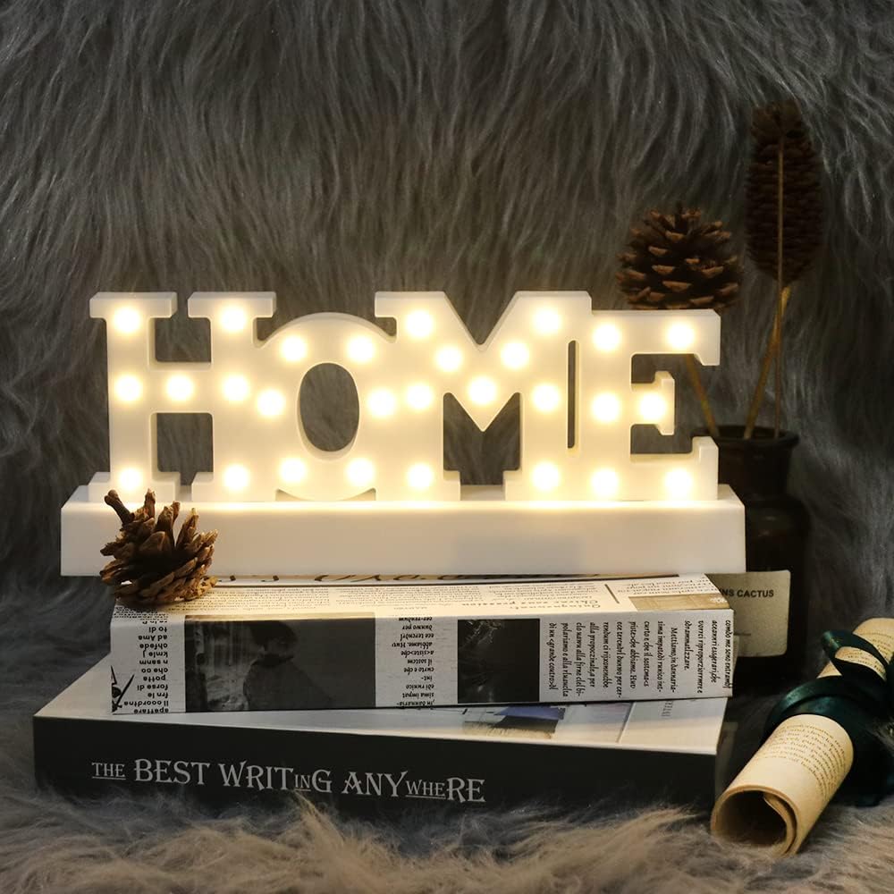 GUOCHENG Decoración de letras LED para el hogar, letrero de marquesina del alfabeto, decoración para el hogar, lámparas de mesa decorativas para