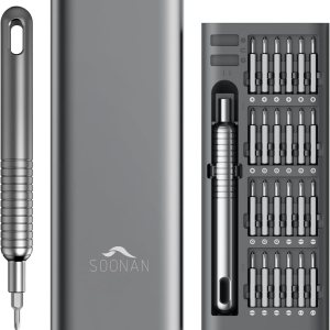 SOONAN Juego de destornilladores de precisión 51 en 1, juego de destornilladores portátiles con 48 puntas magnéticas, destornillador hexagonal Torx SOONAN Juego de destornilladores de precisión 51 en 1, juego de destornilladores portátiles con 48 puntas magnéticas, destornillador hexagonal Torx