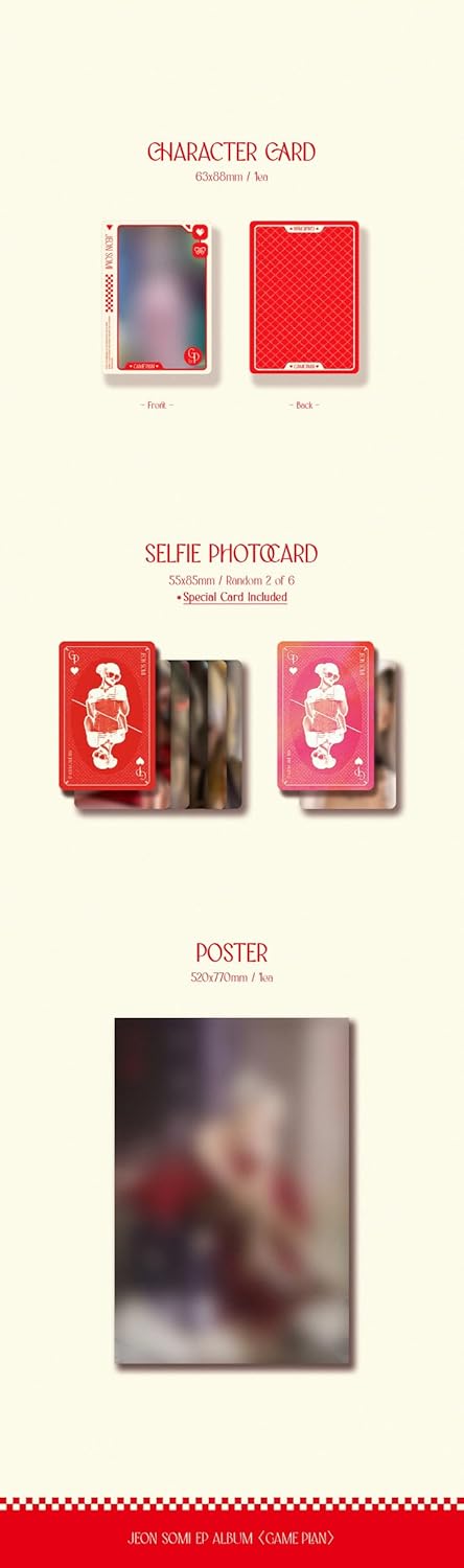 Jeon Somi GAME PLAN EP Contenido del álbum+tarjeta fotográfica+etc+seguimiento sellado SO MI (conjunto de fotolibros (rojo+negro))