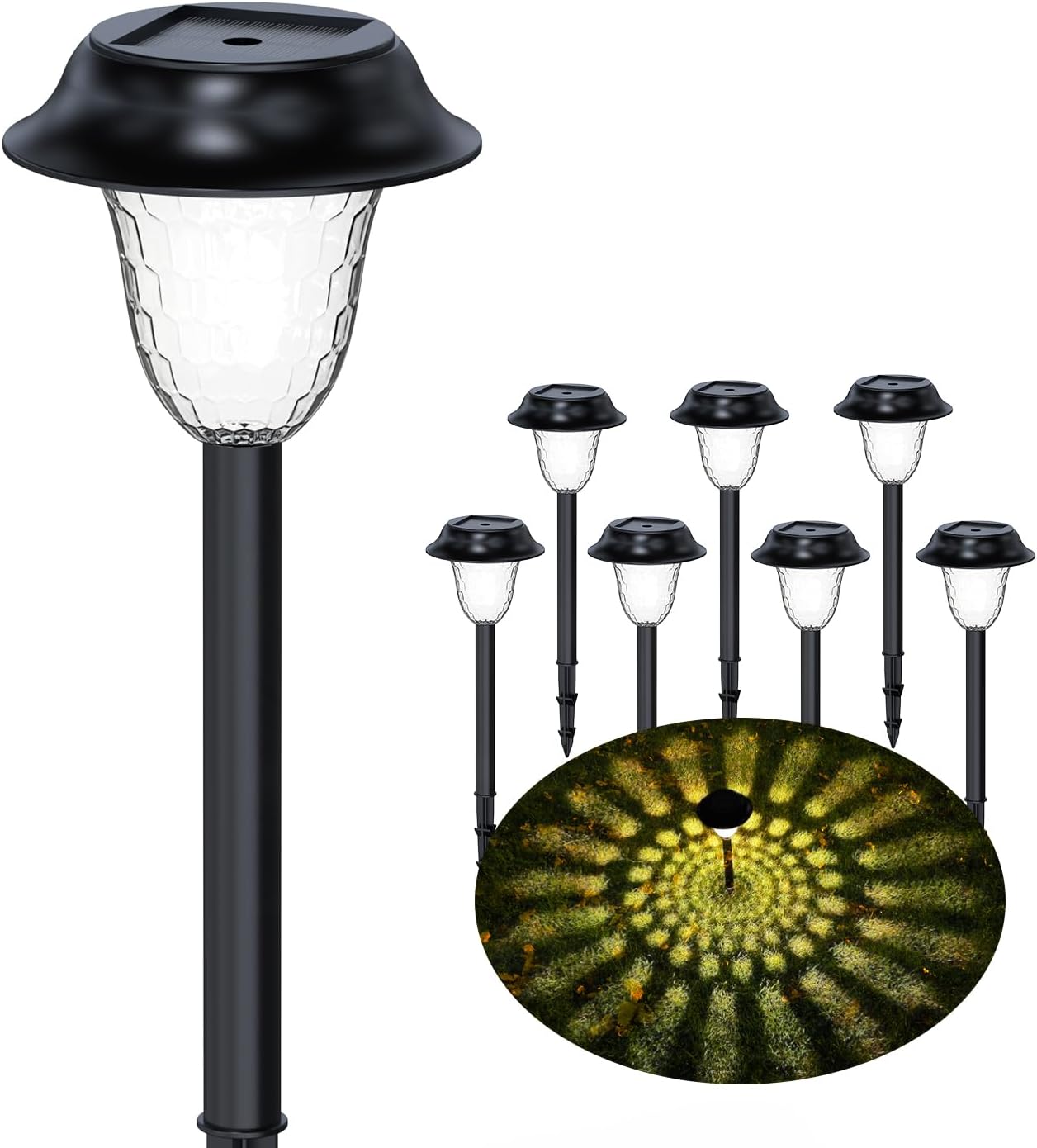 Luces solares para exteriores, luces LED solares para senderos con 3 modos, luces solares impermeables IP66, luces de jardín alimentadas por energía