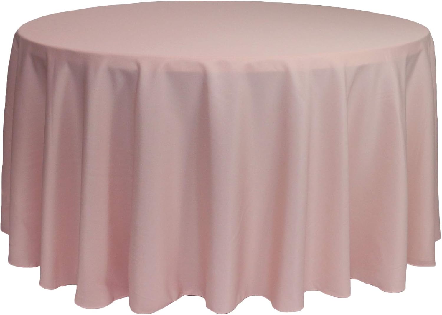 YOUR CHAIR COVERS – Mantel redondo de poliéster prémium de 120 pulgadas – Mantel de lino color rubor para mesas redondas estándar