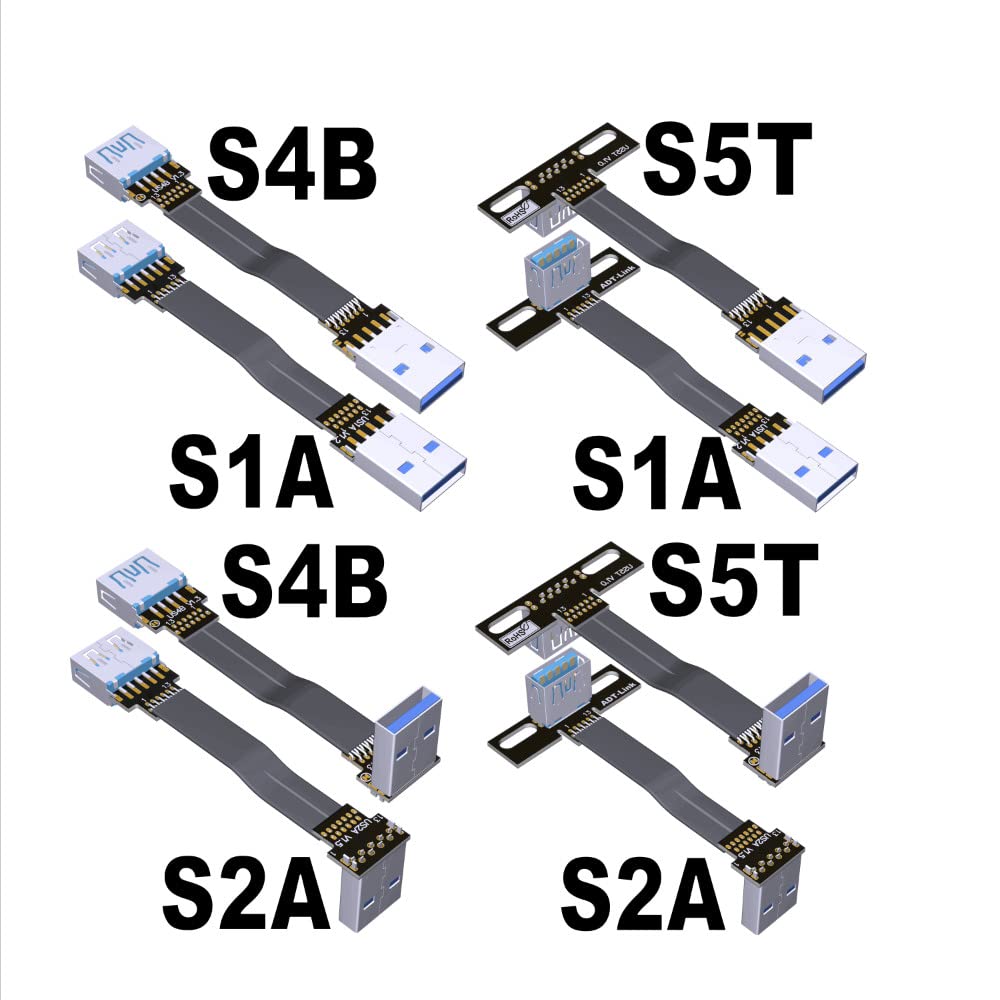 ADT-Link – Cable de extensión USB 3.0 tipo A macho a USB A hembra, 90 FPV, delgado, plano, suave, flexible, FPC (2.0 in, S1A-S5T)
