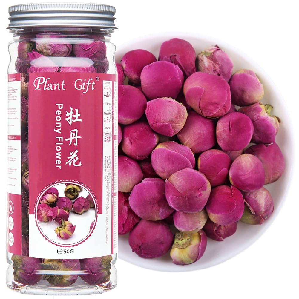 PlantGift – Bola de peonía fragante de 1.76 onzas, 1.76 onzas, Paeonia lactiflora, flores de peonía secas naturales para suministros de fabricación