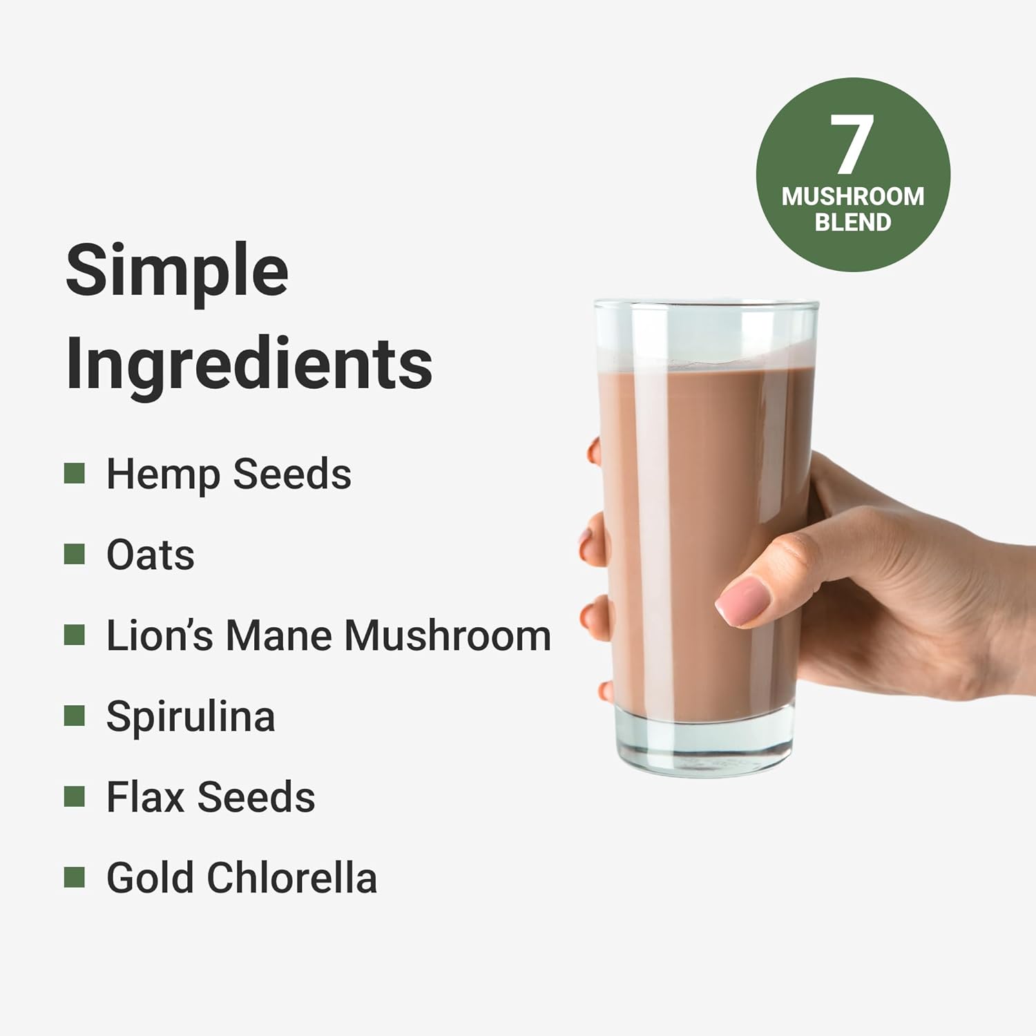 ACTIVATEDYOU Superfood – Batido de proteína vegetal vegana en polvo, con mezcla orgánica de 7 hongos, espirulina y clorella GoldRella, promueve la