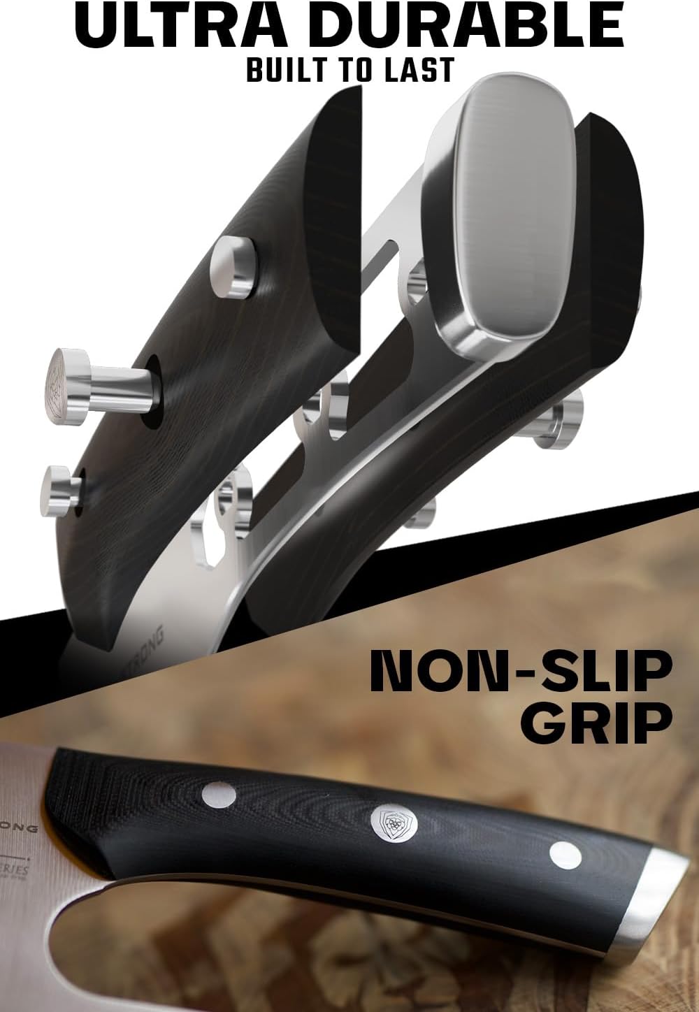 Dalstrong Menkiri – Cuchillo de fideos  9.5 pulgadas  Gladiator Series Elite  Cuchillo de cocina alemán de acero HC  Cuchillo asiático japonés