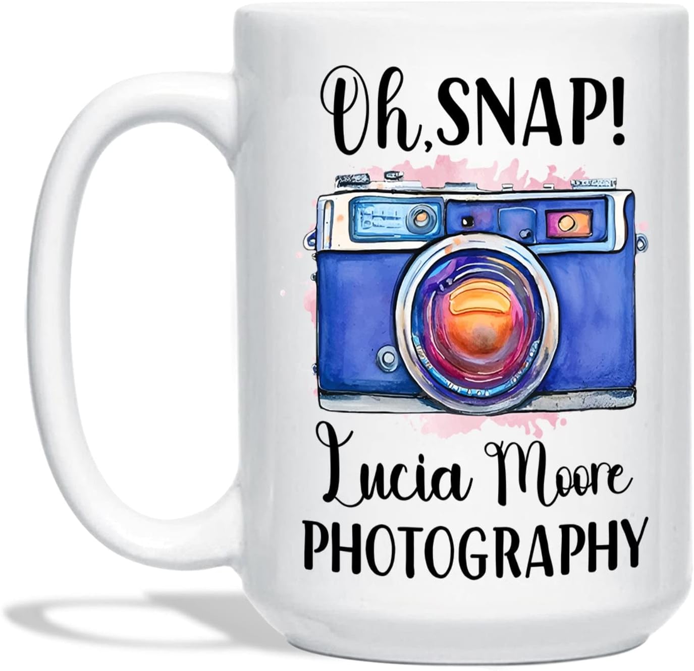 Oh, Snap! Taza de té de fotografía  Taza de café personalizada para fotógrafo con nombre  Taza de cerámica para fotógrafos  Regalo para amantes de