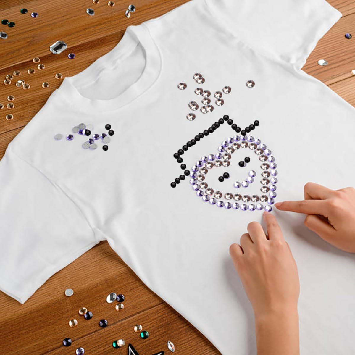 SS20 – Diamantes de imitación termoadhesivos negros a granel, 1440 piezas de diamantes de imitación de cristales con parte trasera plana para