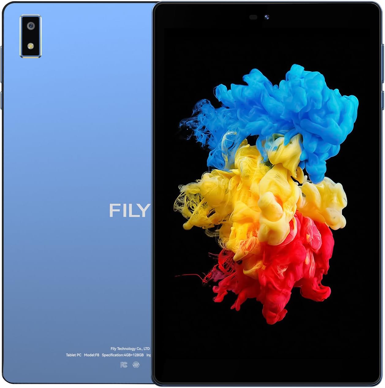 FILY Tableta F8 Android12, tableta de 8 pulgadas, 4 GB+128 GB de almacenamiento, procesador de cuatro núcleos, 2.0 Ghz, cubierta de metal completa,