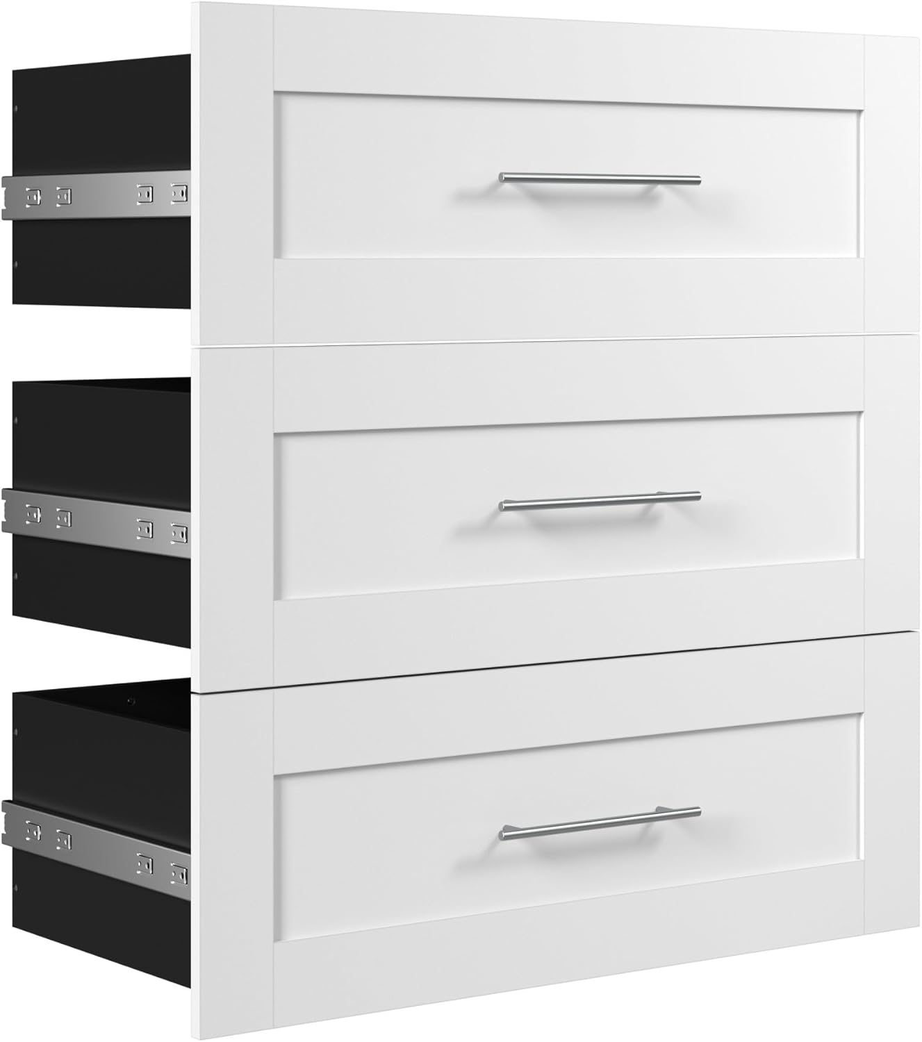 Bestar Pur – Juego de 3 cajones para organizador de armario Pur 36W en color blanco