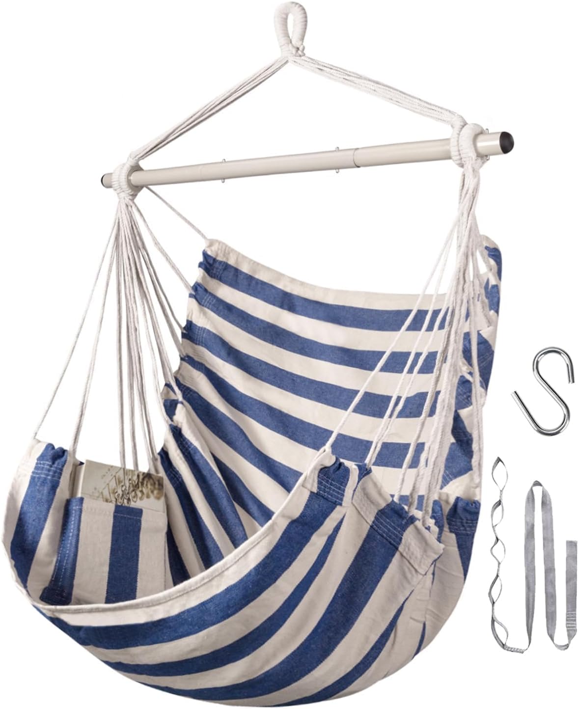 Silla hamaca colgante con cuerda columpio  Hamaca para dormitorios  Silla columpio interior  Silla colgante al aire libre  Peso máximo 500 libras