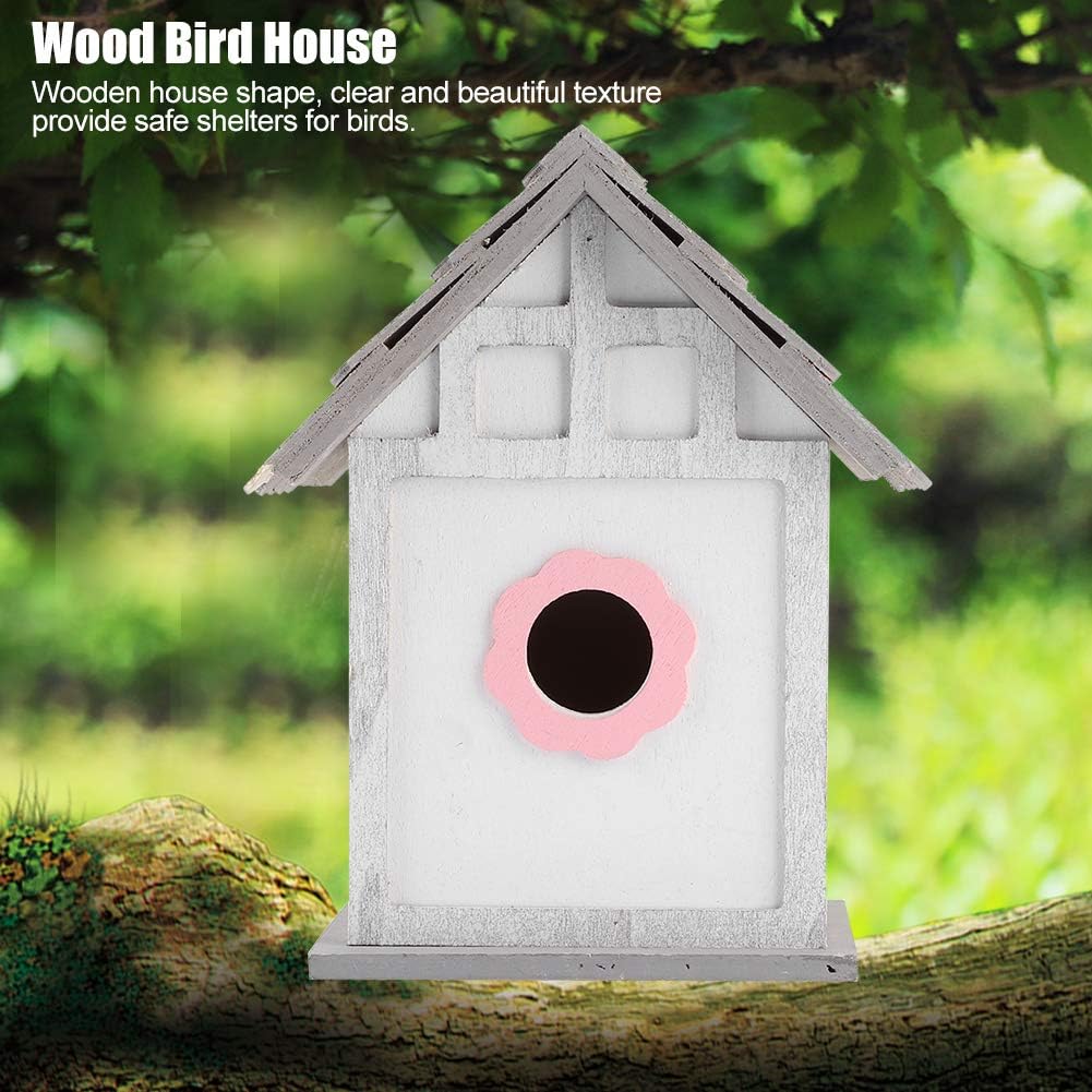 Fydun Casa de pájaros de madera DIY loros cría caja de anidación de pájaros Decoración de jardín al aire libre Casa de pájaros de madera DIY para la