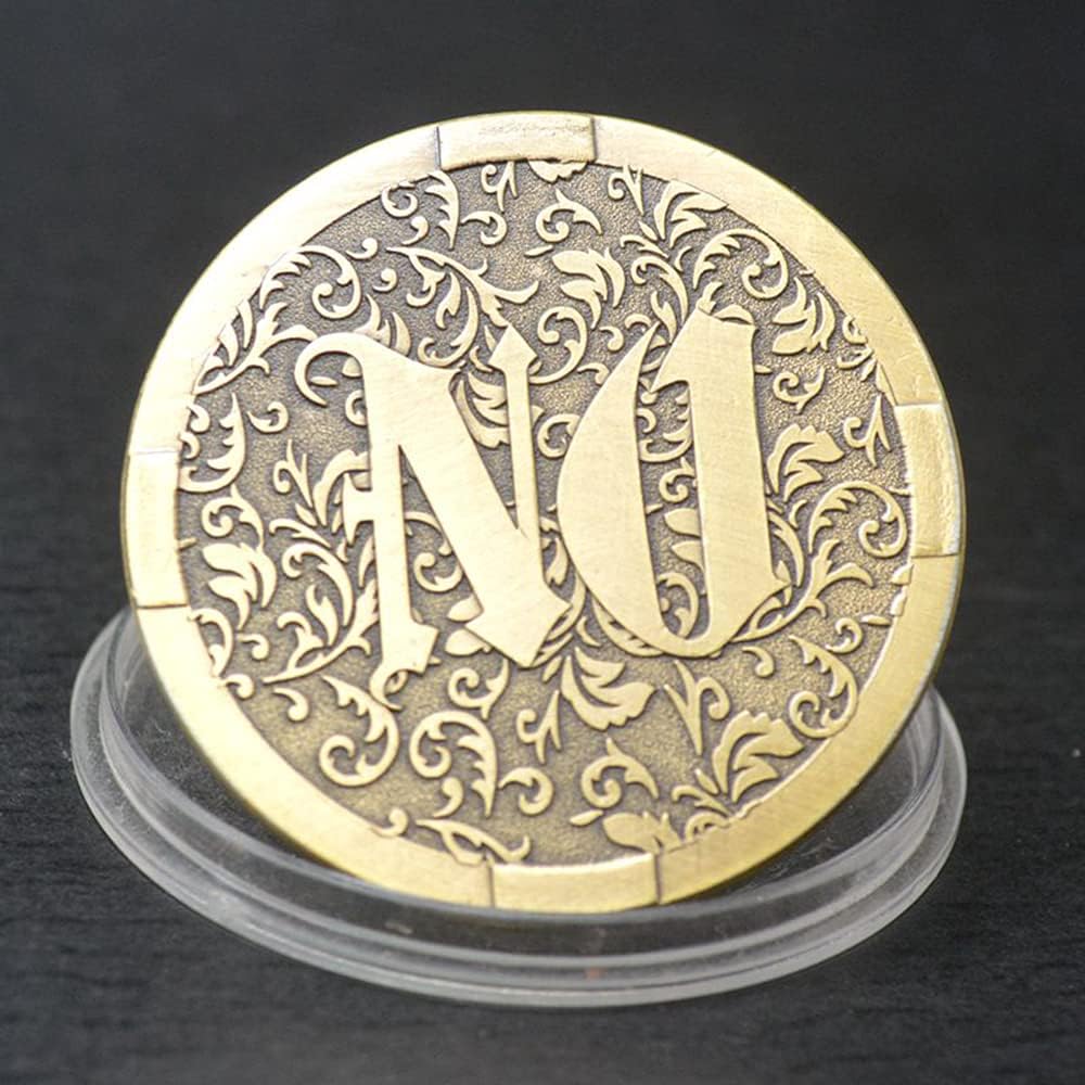 Novedad Decision Maker Flipping Coins SÍ NO Challenge Coin (Oro)