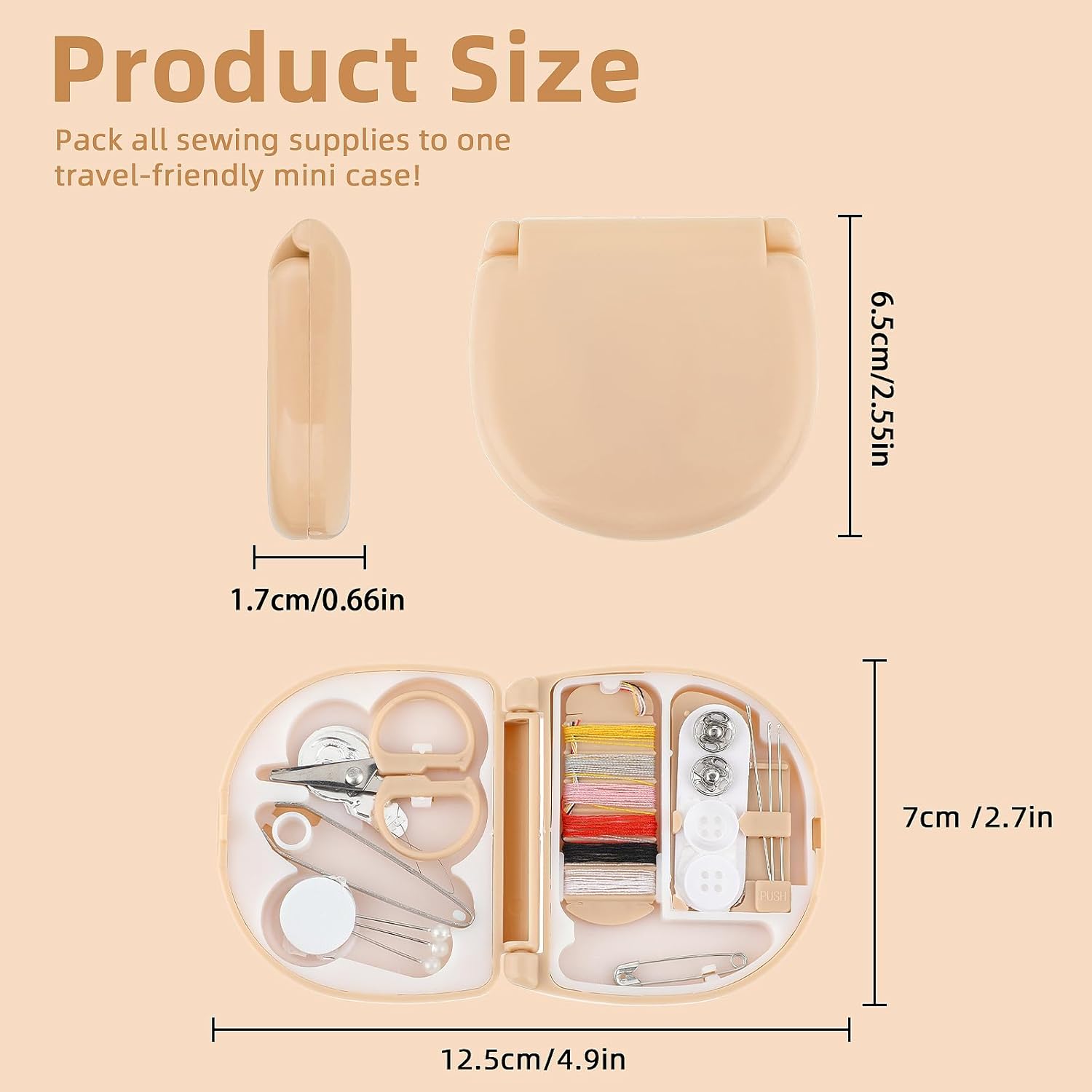 Cobee Paquete de 2 mini kit de costura de viaje, kit de costura portátil con estuche plegable para uso diario en el hogar, viajes, kit de reparación