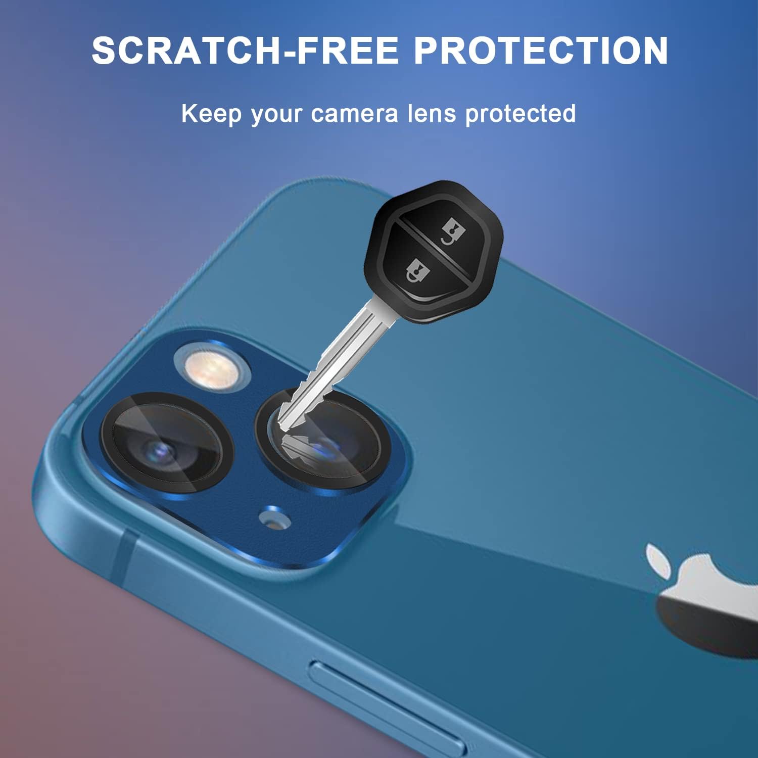 Orzero Paquete de 2 protectores de lente de cámara premium compatibles con iPhone 13 Mini, iPhone 13, metal y vidrio templado HD antiarañazos,