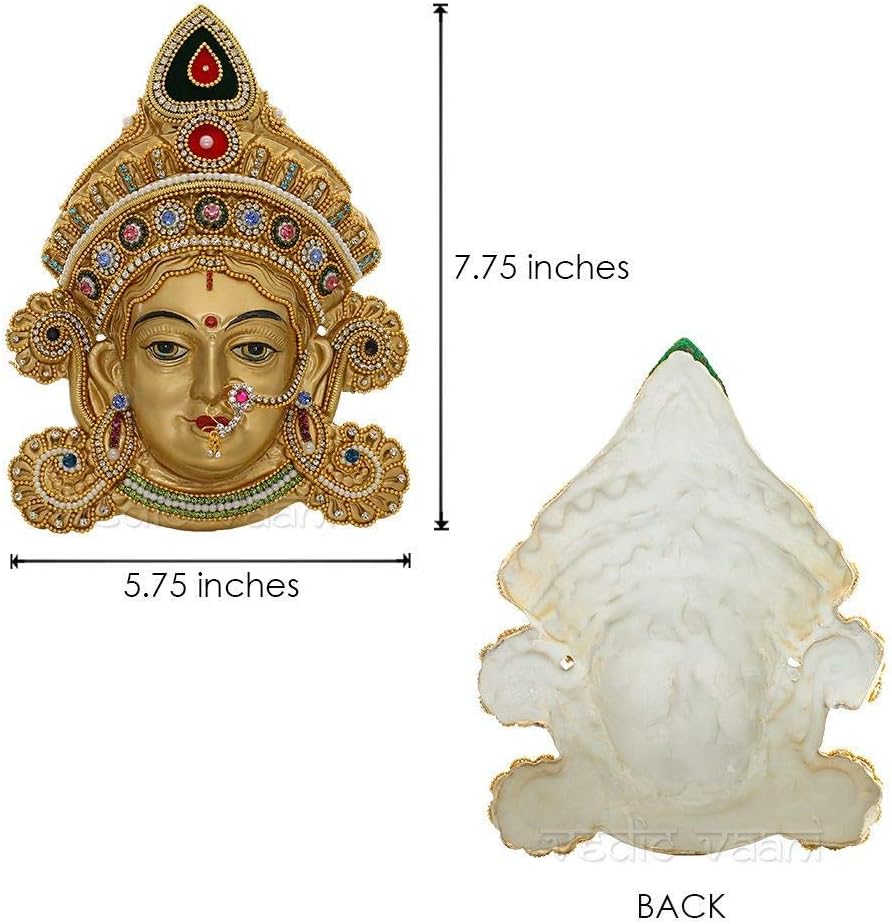 Vedic Vaani Goddess Laxmi Devi Face Idol Mukhota For Vara lakshmi Margashirsha Vratha Pooja
