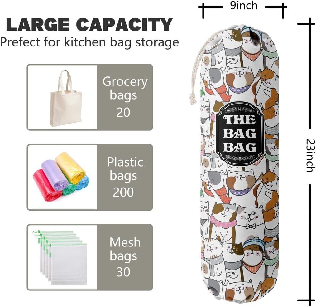 Organizador de bolsas de comestibles para bolsas de compras, bolsas de plástico de montaje en pared, dispensadores de contenedores de