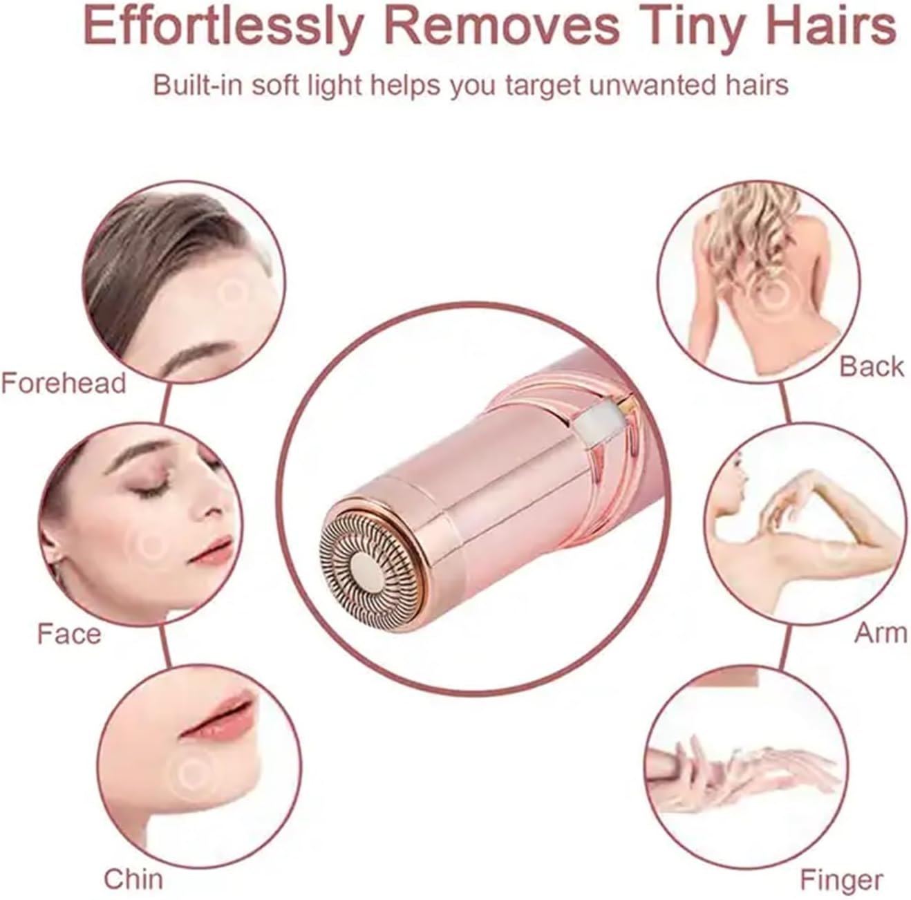Depilación facial recargable por USB para mujeres, removedor de vello facial sin dolor para mujeres, tamaño de lápiz labial, para labio