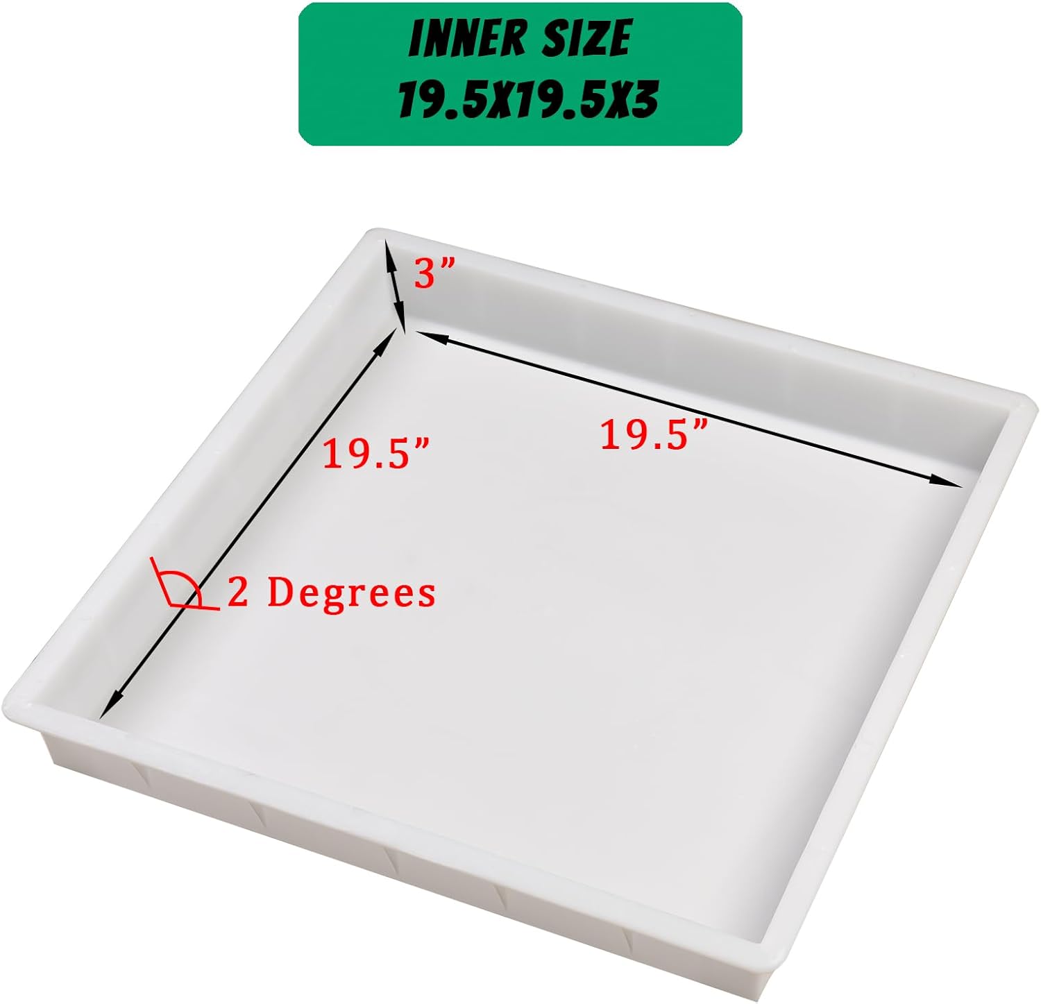Kalinta Molde epoxi reutilizable sin sellado, 19.5 x 19.5 x 3 pulgadas, molde de resina grande para mesa de río, tabla de cortar, mesa de café de