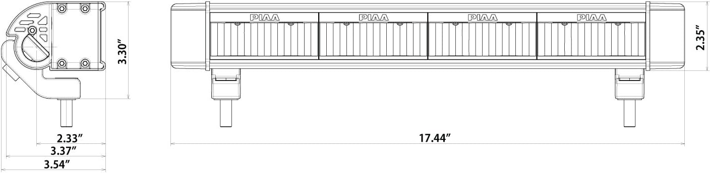 PIAA 26-07118 RF Series, juego de barra de luces LED híbridas de 18″, conforme a SAE