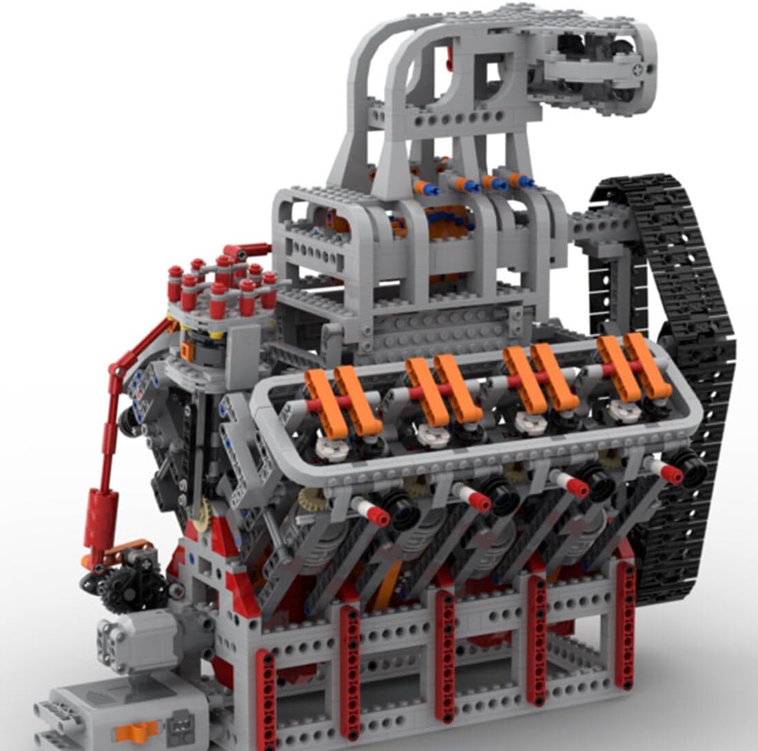 FILONA Kit de construcción de motor V8 que funciona, OHV V8 General Motors juego de bloques de construcción de motor para niños y adultos, MOC