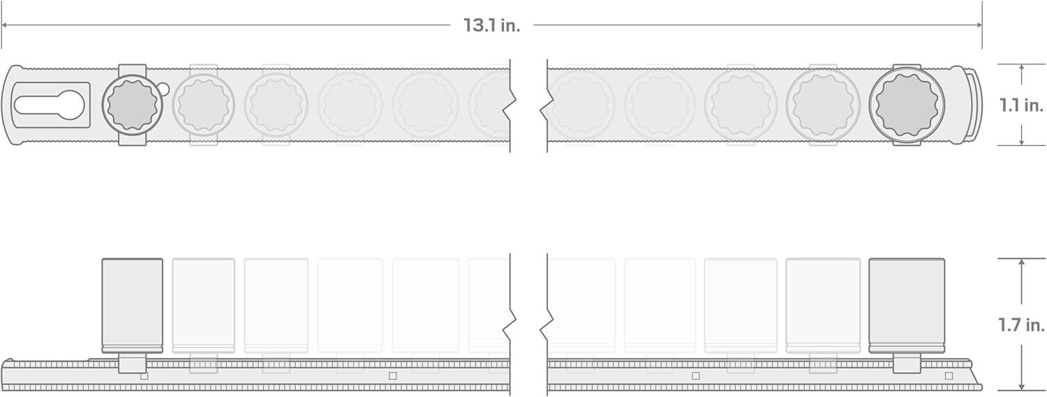 TEKTON Juego de llaves de vaso de 12 puntos, 9 piezas (516-34 pulgadas)  SHD91103