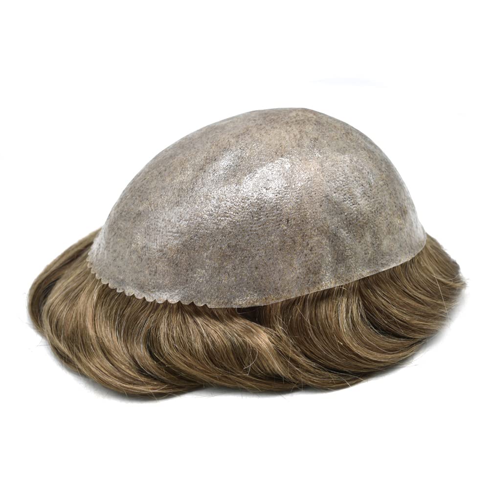 Healthlif Toupee – Piezas de cabello humano tipo tupé para hombres, sistema de reemplazo de cabello, extensiones capilares para hombres (8 x 10
