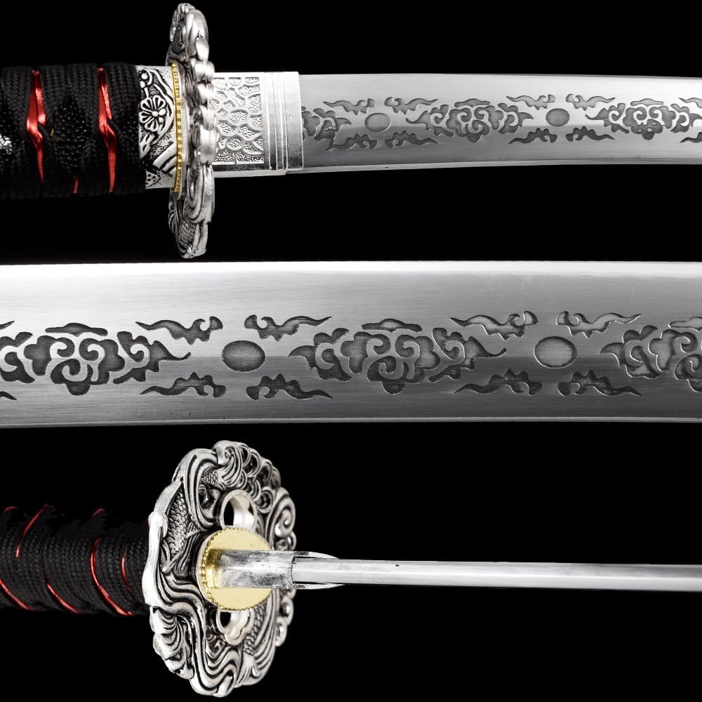 10451065 acero de alto carbono, Hademade espada samurai tradicional forjada a mano templada por calor, espada samurái tradicional, espada katana