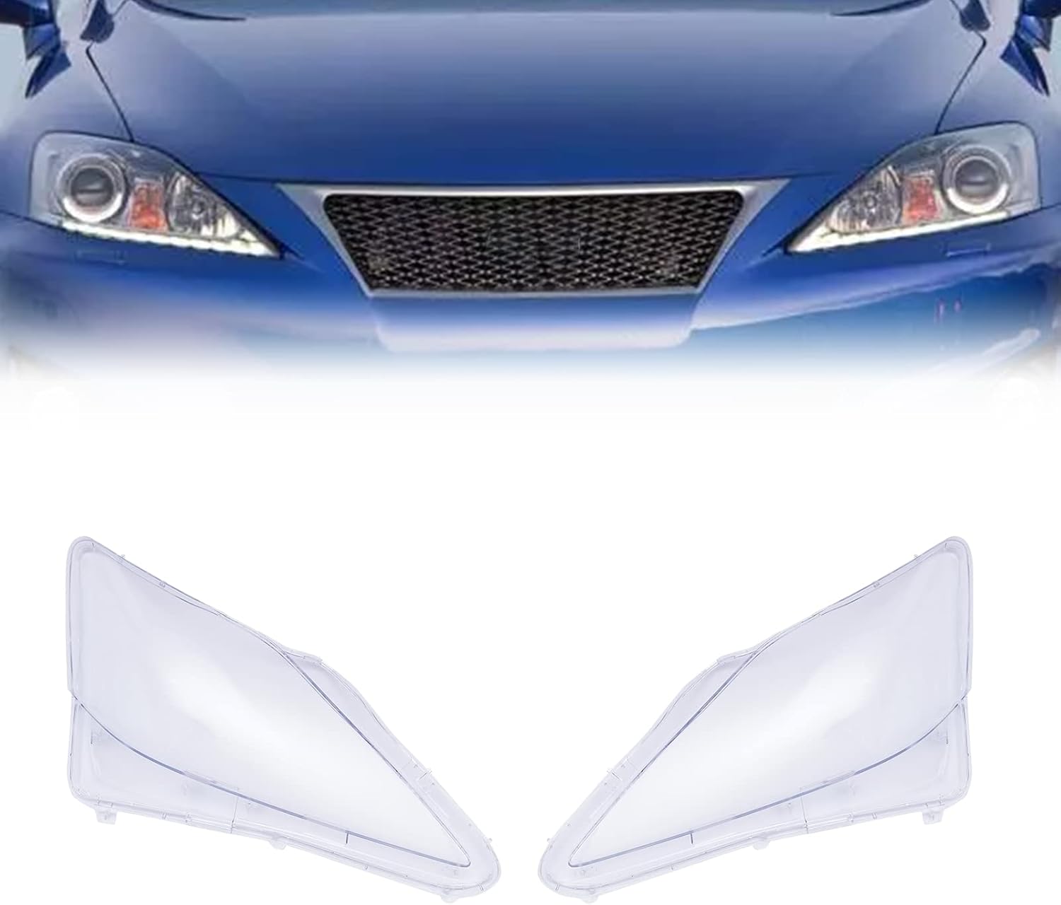 CNCEST Par de faros delanteros delanteros izquierdos y derechos, pantalla de repuesto para Lexus IS250 300 350 2006 2007 2008 2009 2010 2011 2012