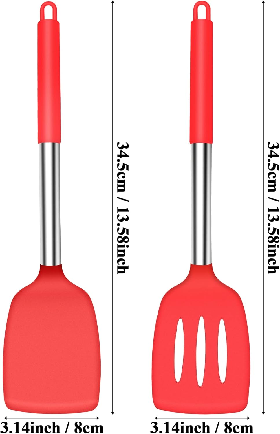 Espátula de cocina de silicona, espátula ranurada de silicona grande resistente al calor, espátulas sólidas para utensilios de cocina