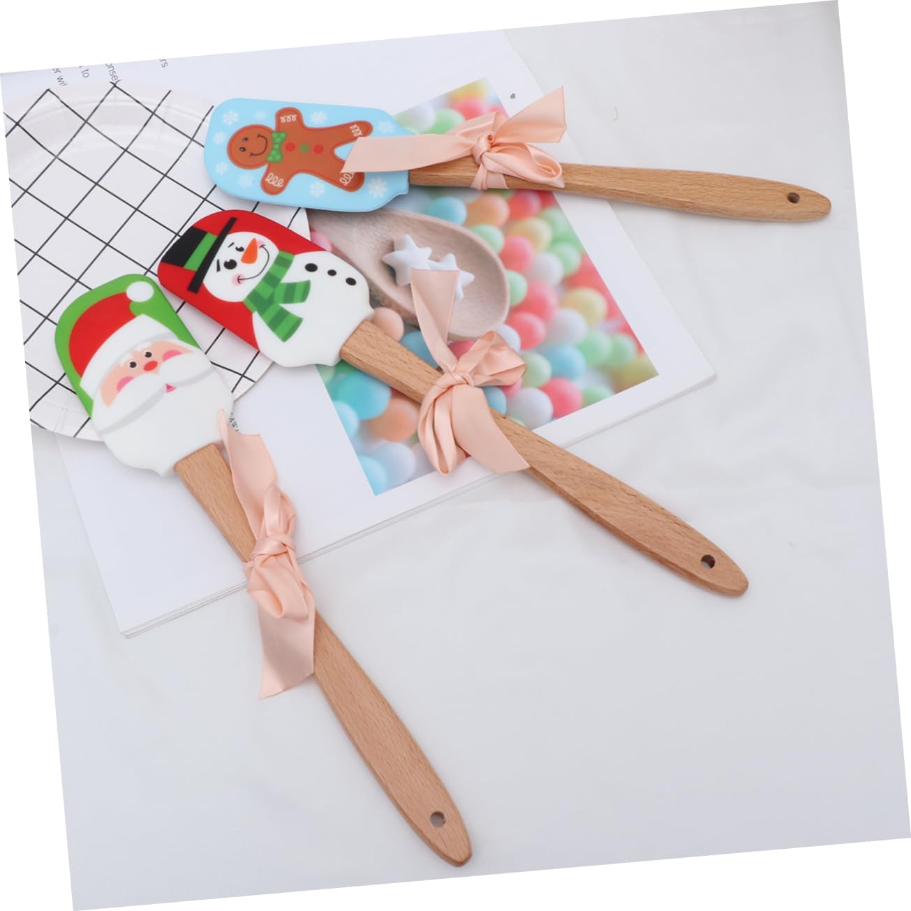 ABOOFAN 9 Pcs Christmas Silicone Spatula Espatulas De Reposteria Butter Scraper for Restaurant Cake Spatula for Bakery Silicon Spatulas Kitchen
