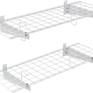 TORACK Paquete de 2 estantes de sistema de almacenamiento de garaje, estantes de alambre montados en la pared de 15 x 45 pulgadas para TORACK Paquete de 2 estantes de sistema de almacenamiento de garaje, estantes de alambre montados en la pared de 15 x 45 pulgadas para