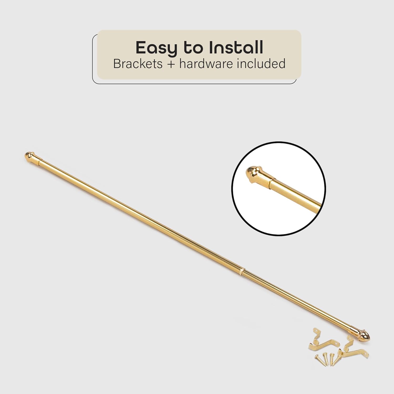 Cafe Rod Gold 48″-86″ pulgadas Extension 716″ pulgadas de diámetro