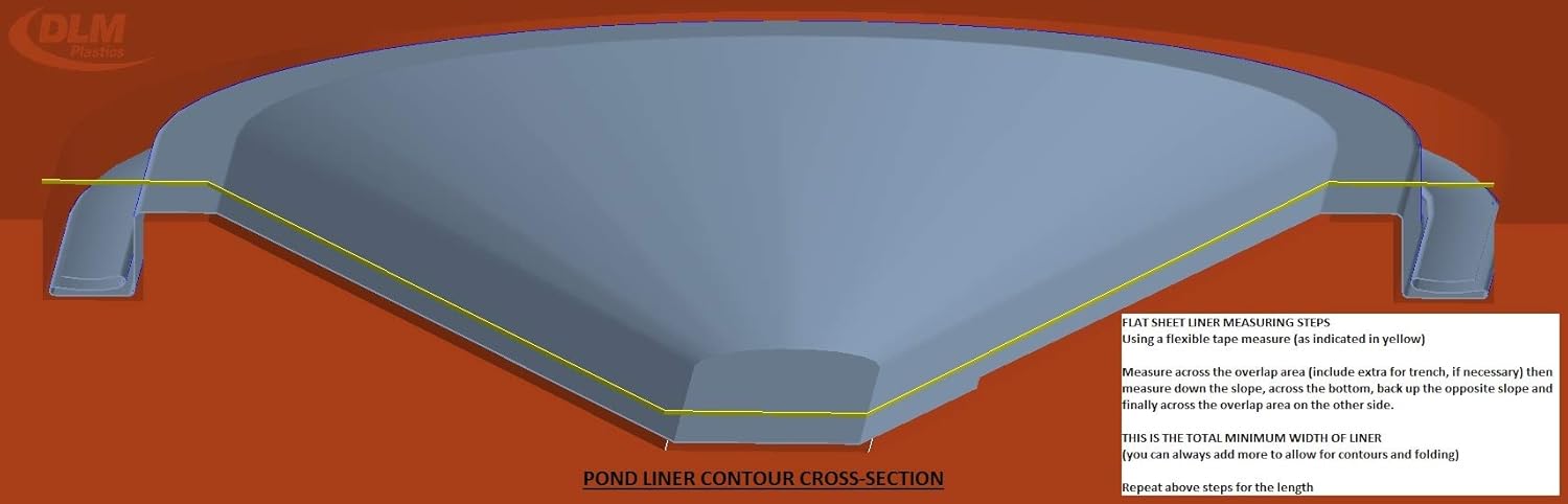 12’x 25′ Estanque Liner20-mil PVC negro para Koi estanques, Arroyos Fuentes y Jardines de agua