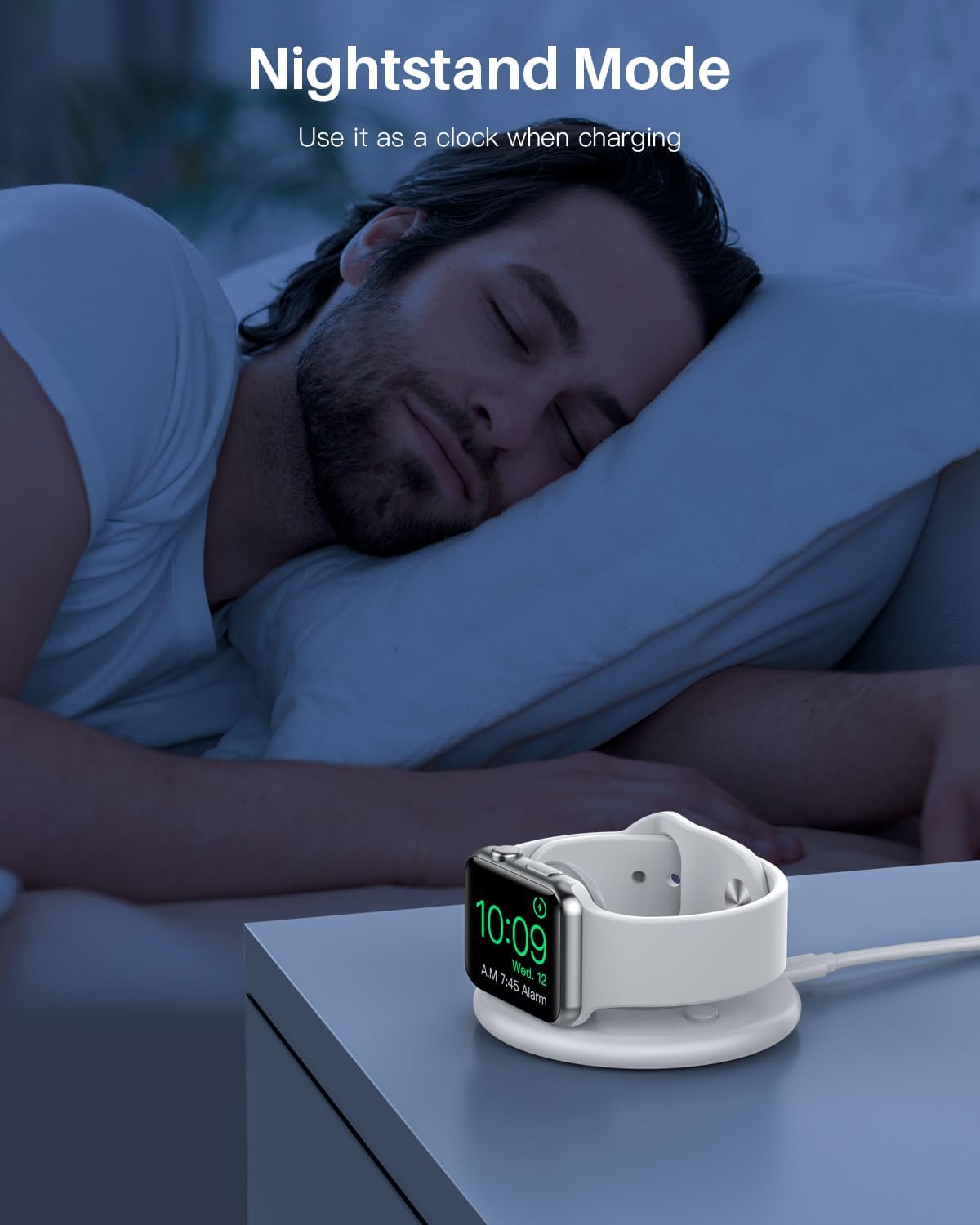 Diseñado para cargador de Apple Watch, cargador magnético portátil para iWatch con cable de carga, soporte de cargador plegable de reloj rápido para