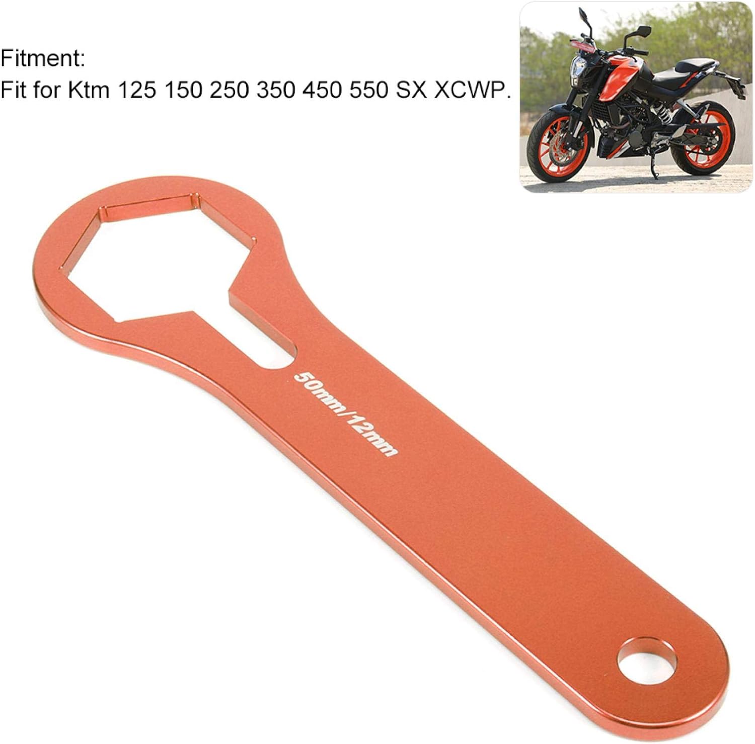 Llave de horquilla, 0.197 in Motor Amortiguador Suspensión Horquilla Llave Herramienta Ajuste para 125 15 25 35 45 55 sx xcwp (naranja)