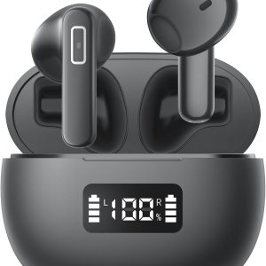 REMCCI Auriculares inalámbricos con control de aplicación multifuncional, tiempo de reproducción ultra largo, pantalla de alimentación LED, carga REMCCI Auriculares inalámbricos con control de aplicación multifuncional, tiempo de reproducción ultra largo, pantalla de alimentación LED, carga