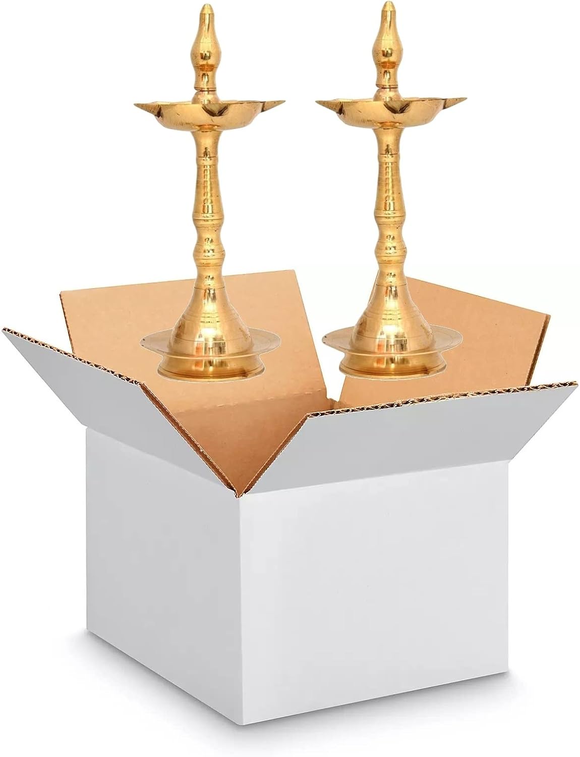 NOBILITY Lámpara de aceite de latón Diya 6 pulgadas Kerala tradicional Samai Deepak lámpara Kutthu vilakku Panchmahal Deepam para Pooja Mandir