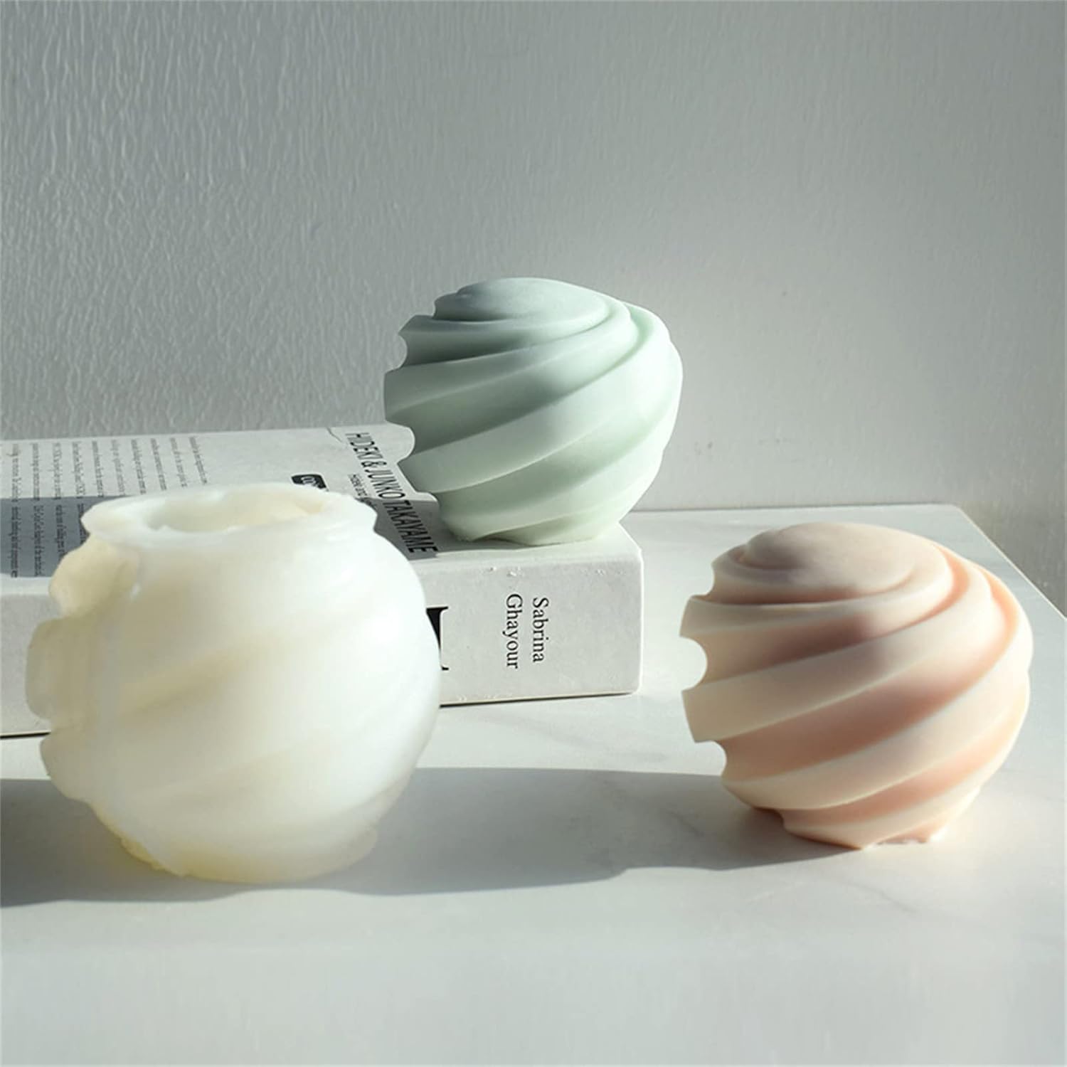 Molde de silicona para velas de bola de rosca, cera de jabón, fondant, pastel de chocolate, caramelo, molde para hornear, yeso, resina epoxi, molde