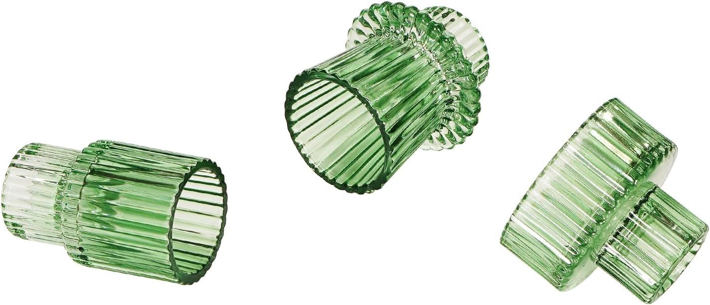 Portavelas de cristal verde para candelabros cónicos para centros de mesa candelita decoración de boda cena fiesta, 6 piezas