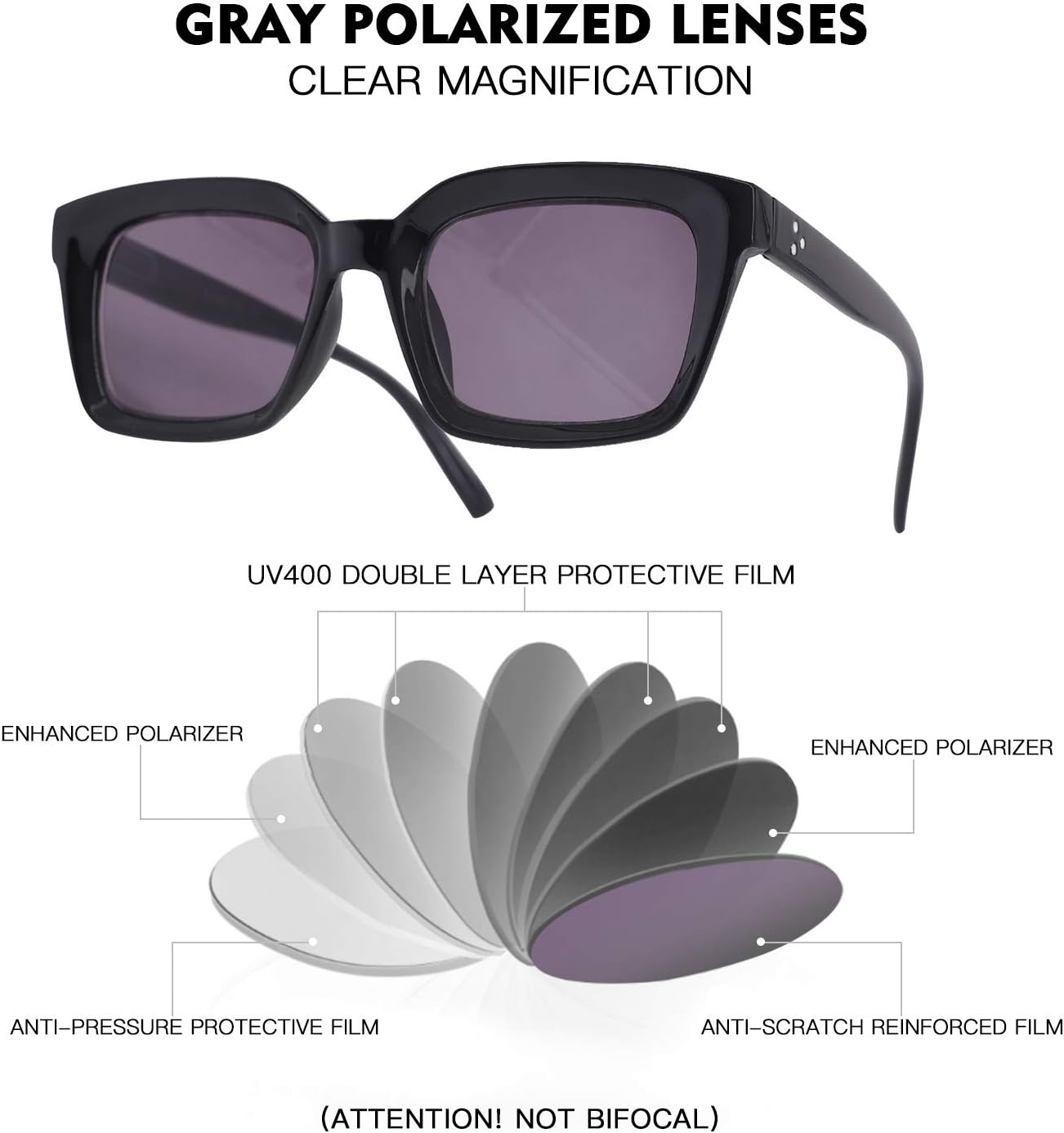 MARE AZZURO Gafas de sol para mujer, con protección UV, gafas de lectura de 50, 75, 100, 125, 150, 175, 200, 225, 250, 275, 300, 325, 325, 350, 375,