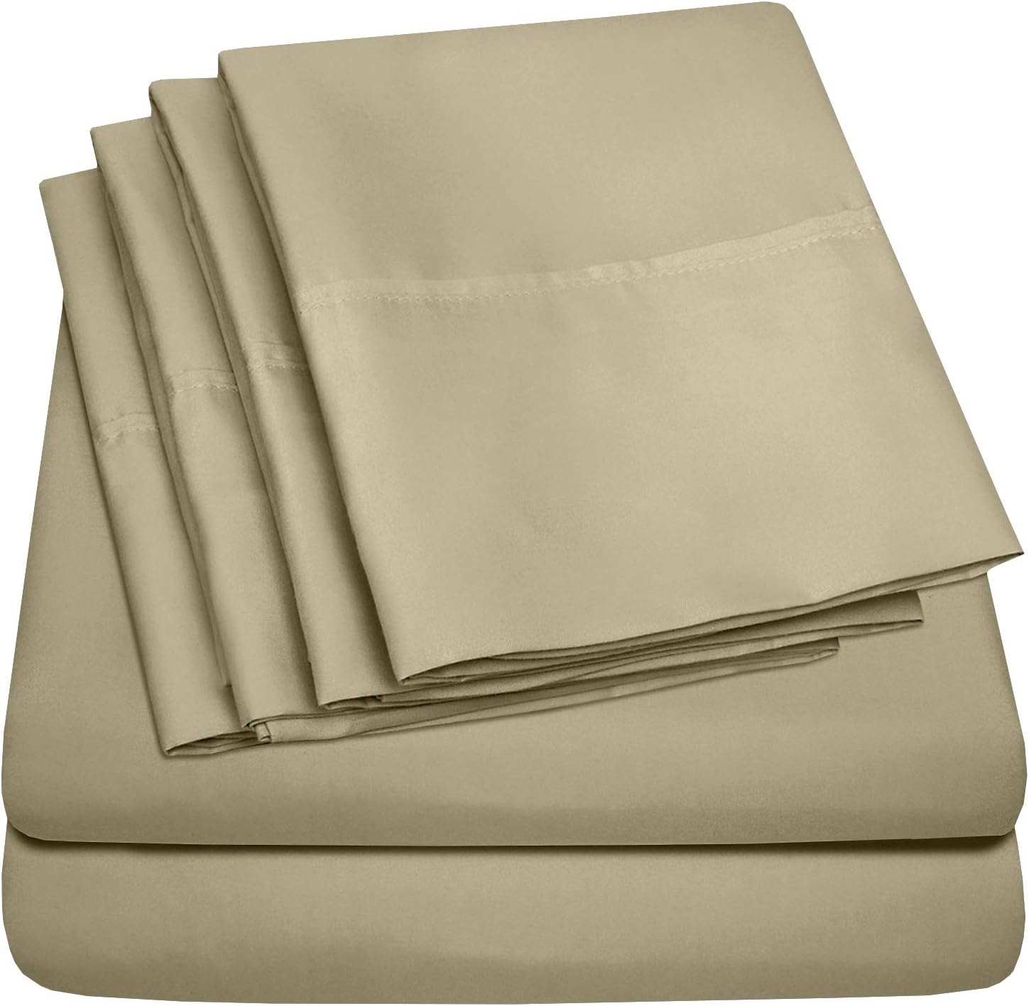 Juego de sábanas de 4 piezas de 1,500 hilos de microfibra de cepillado fino con bolsillo profundo – 1 funda de almohada extra, paquete económico,