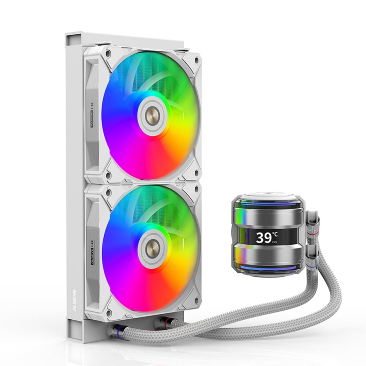 ALSEYE Infinity i240 AIO – Enfriador líquido de CPU, sistema de bombas duales, enfriador de agua de CPU con pantalla de visualización de