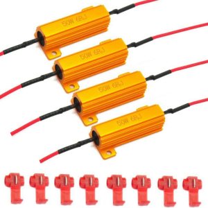 AIRKOUL 4 unidades de 50 W 6 ohmios de carga de resistencia de carga de bombilla LED rápida hiperflash intermitente intermitente código de error AIRKOUL 4 unidades de 50 W 6 ohmios de carga de resistencia de carga de bombilla LED rápida hiperflash intermitente intermitente código de error