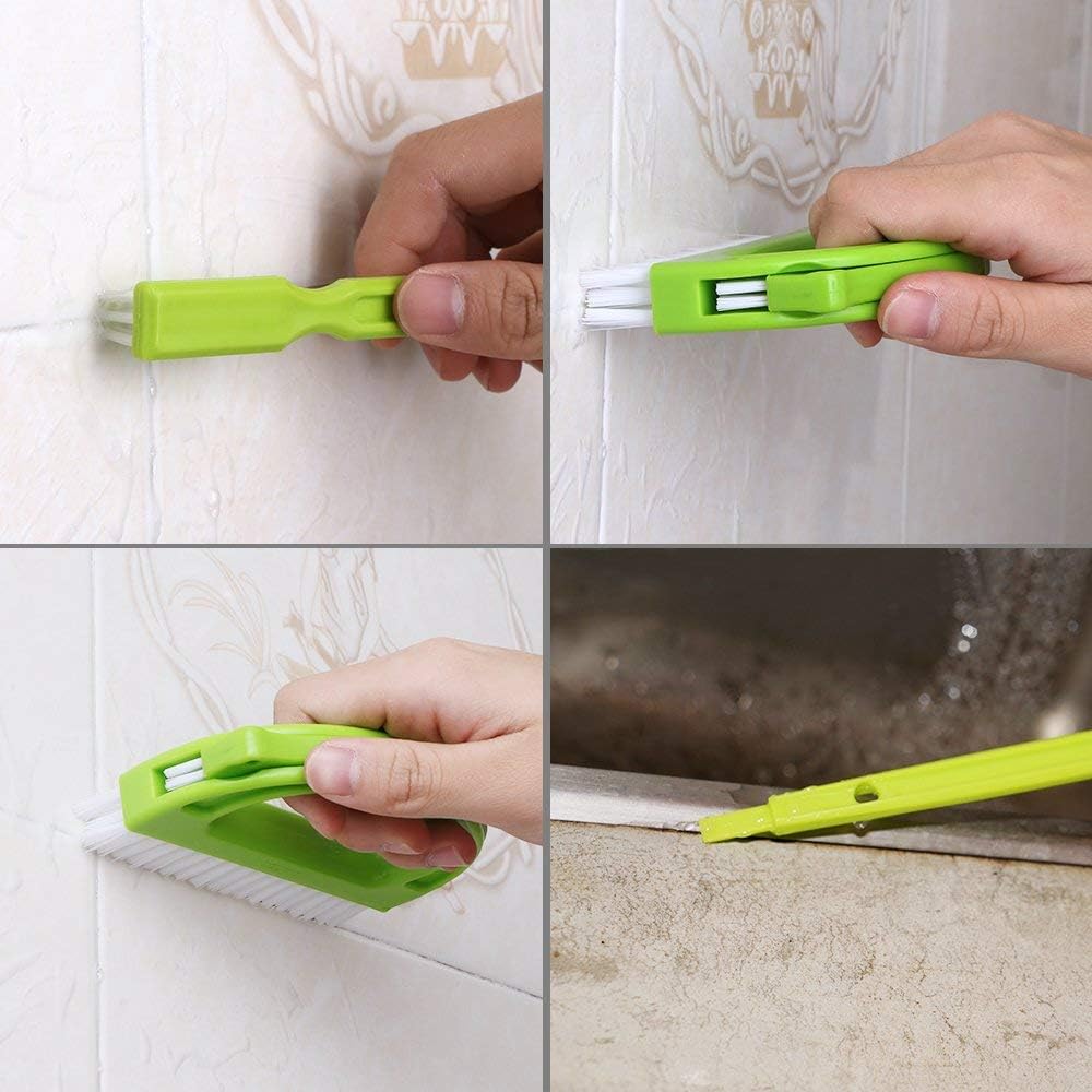 Living&Giving Grout Brush, (4 in 1) Grout Cleaner Brush, Tile Joint Scrub Brush with Handle, Stiff Cleaning Brush for All of The Household Such as
