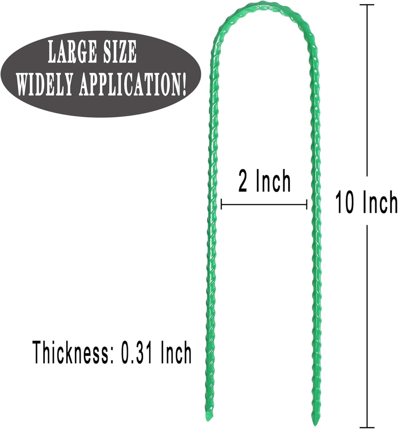 Estacas de viento para trampolines de 10 x 2 pulgadas, estacas de acero resistentes en forma de U, anclajes de suelo con extremo afilado para tienda