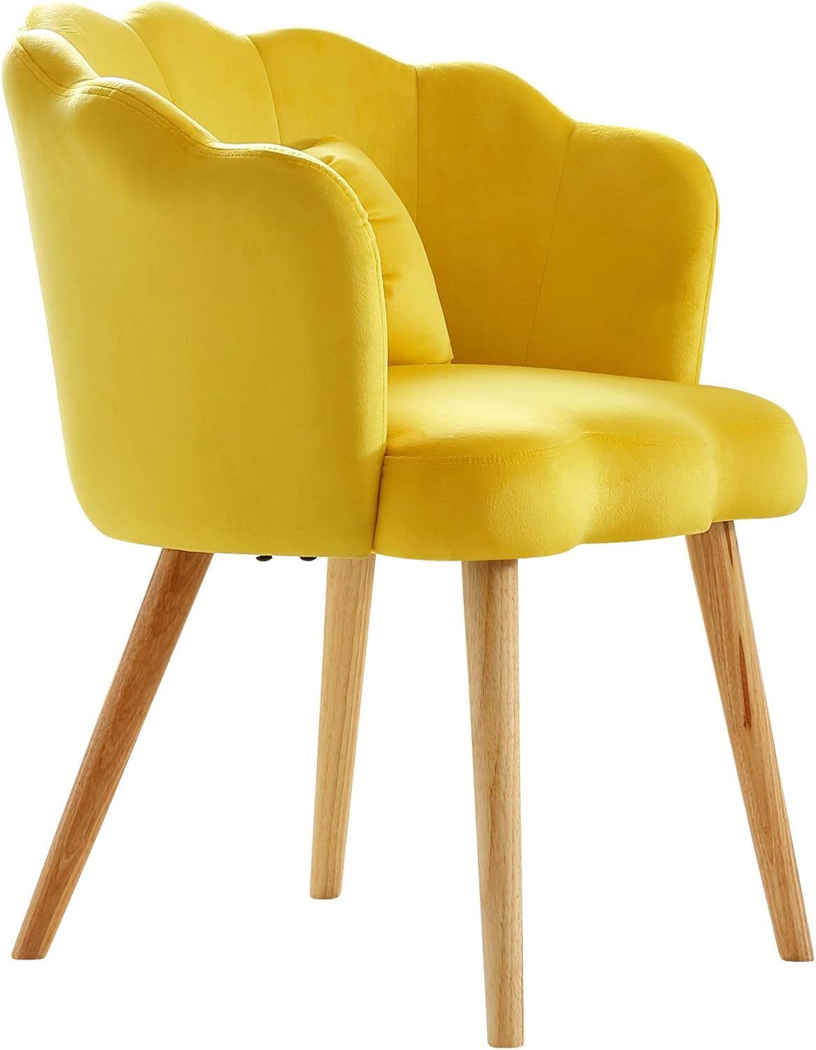 Bellemave Silla decorativa de terciopelo, moderna silla tapizada de ocio con almohada para la cintura, silla de invitados en forma de loto, silla de