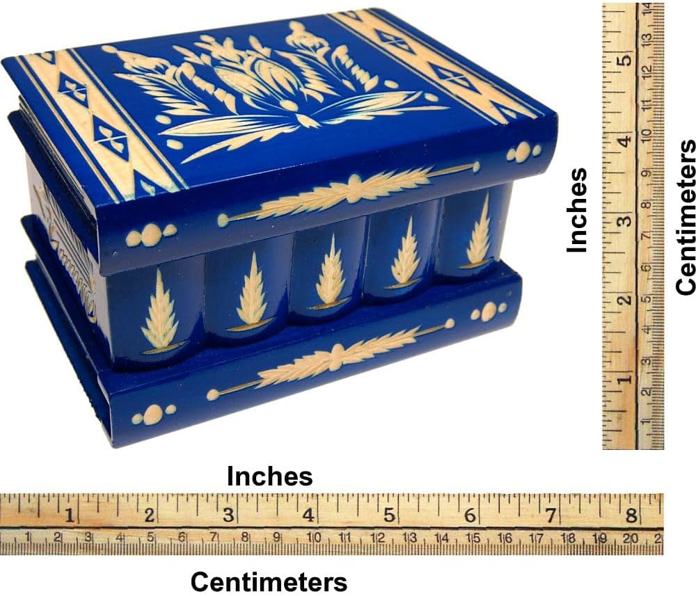 Caja de rompecabezas rumana – Azul grande