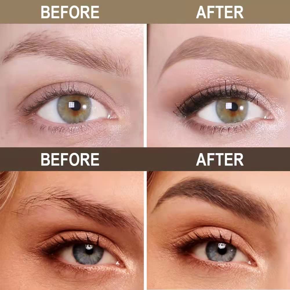 Kit de plantillas para cejas, sello de cejas, 24 plantillas de cejas gruesas y finas con 2 aplicadores de cepillo de doble punta y esponja, cejas